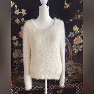 Candies Fuzzy Off White Sweater